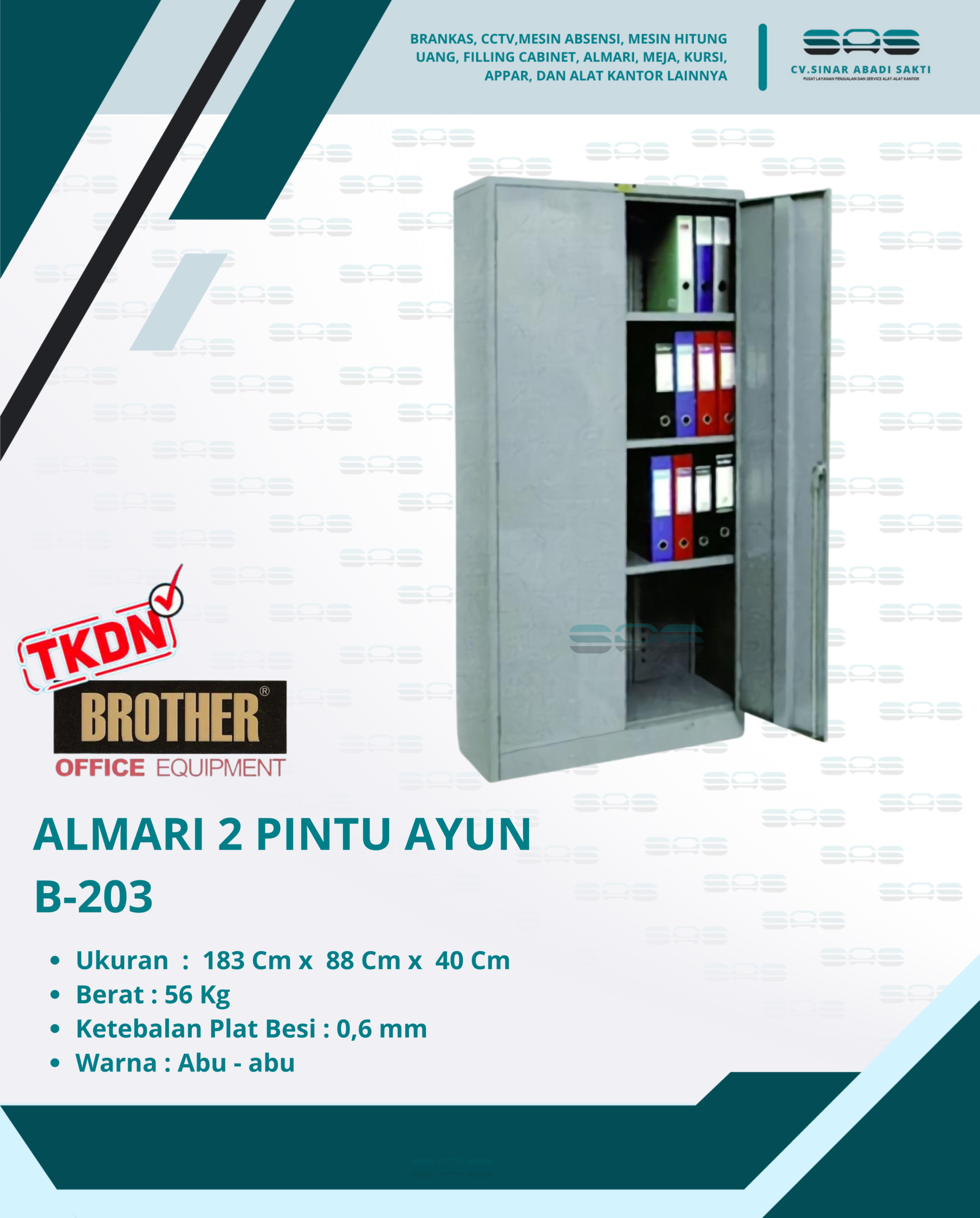 ALMARI TINGGI 2 PINTU AYUN (B-203)