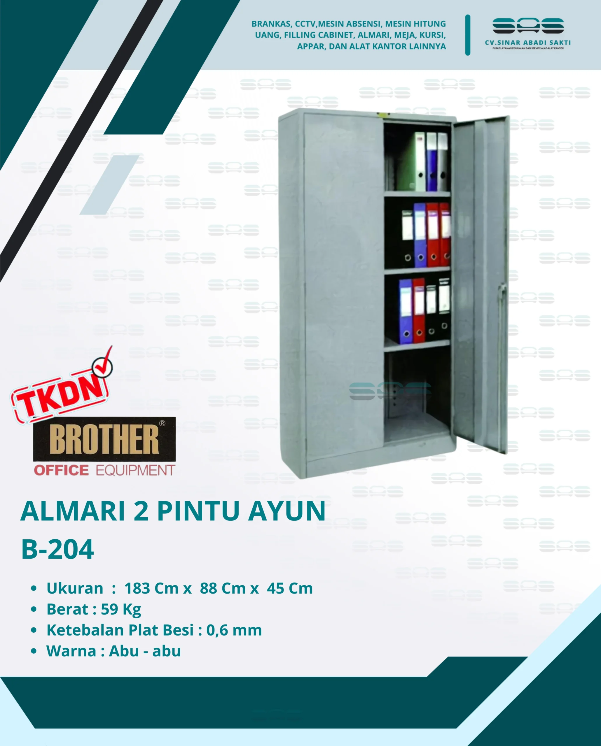 ALMARI TINGGI 2 PINTU AYUN (B-204)