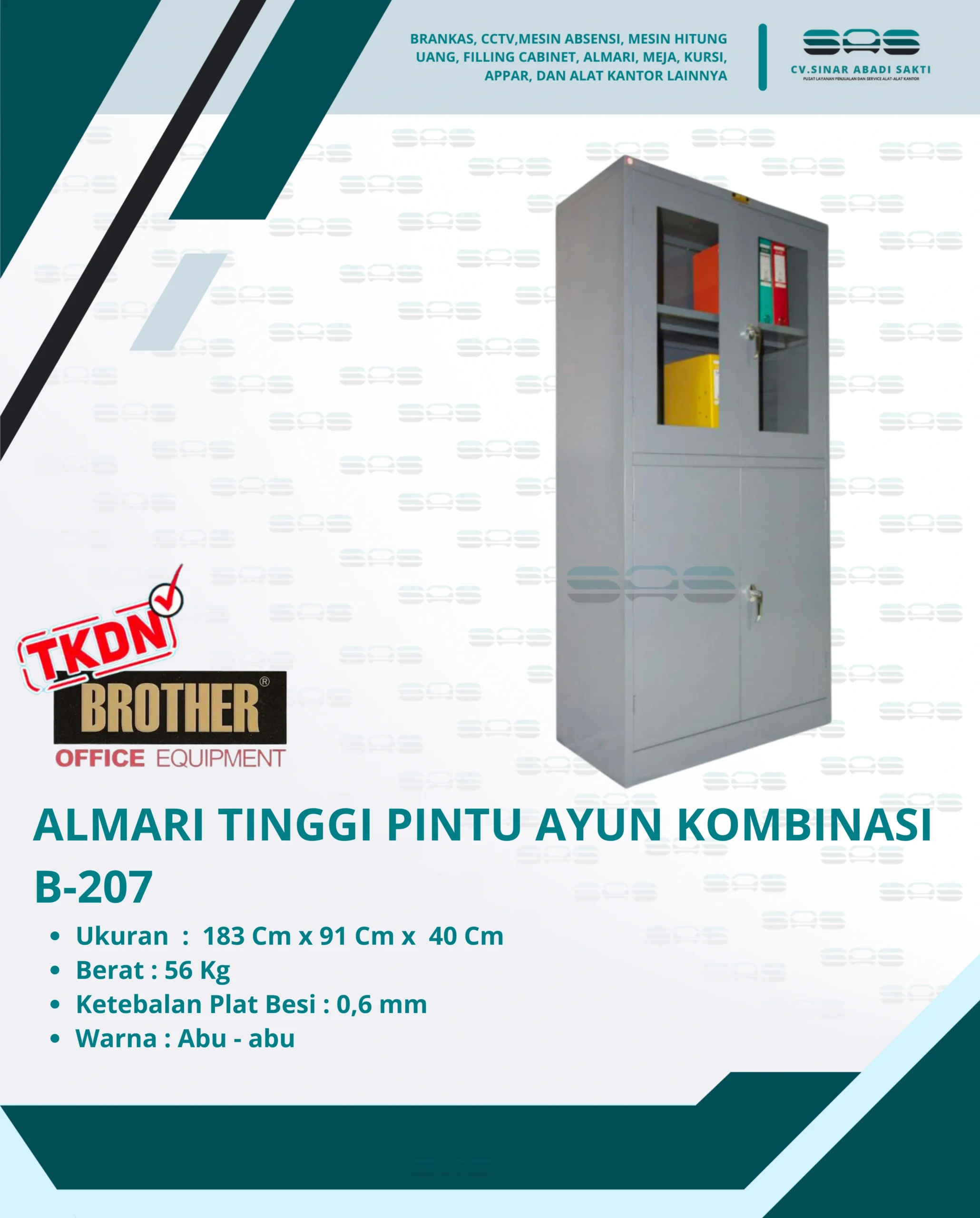 ALMARI TINGGI PINTU AYUN KOMBINASI (B-207)