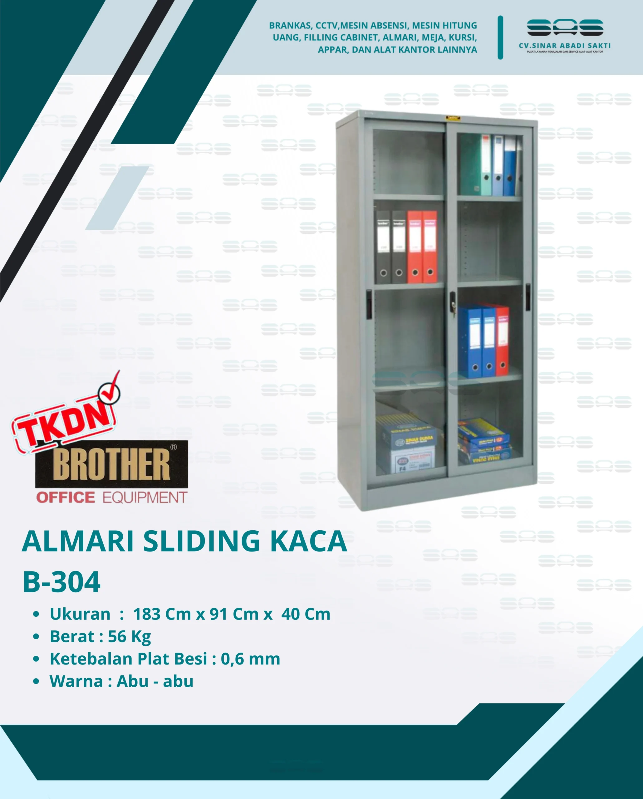ALMARI TINGGI SLIDING KACA (B-304)