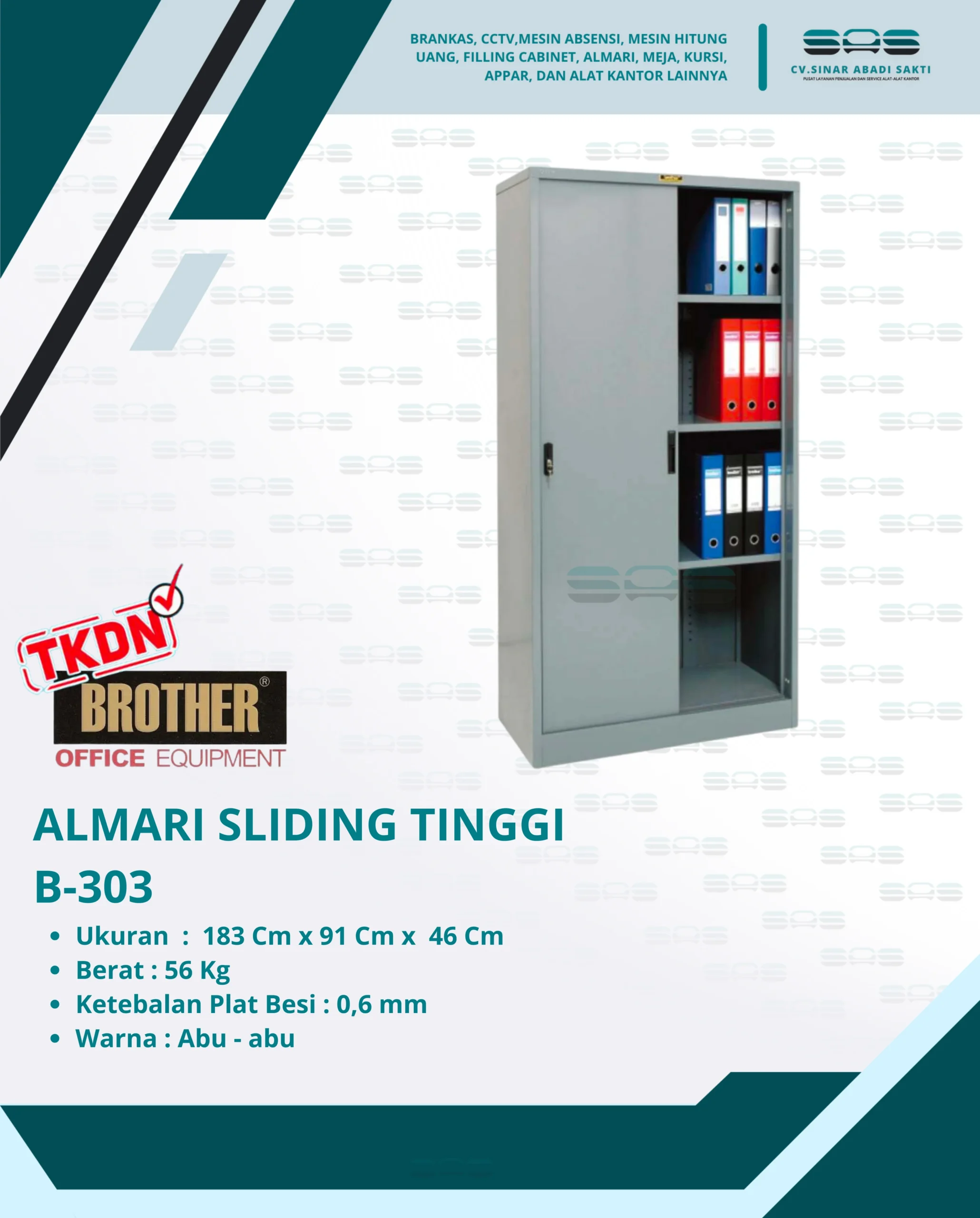 ALMARI TINGGI SLIDING PLAT (B-303)