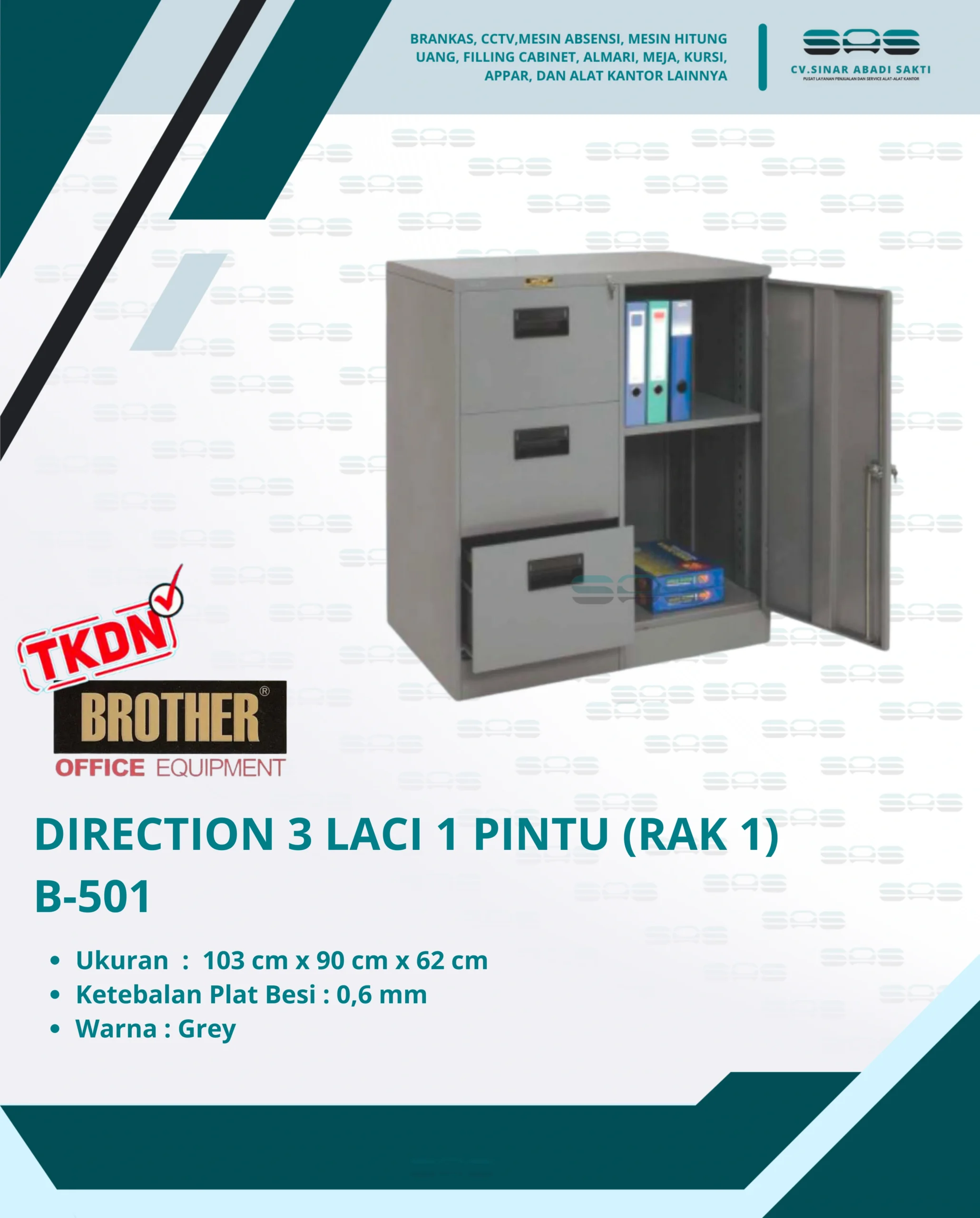 DIRECTION 3 LACI 1 PINTU (Rak 1 lbr) (B-501)