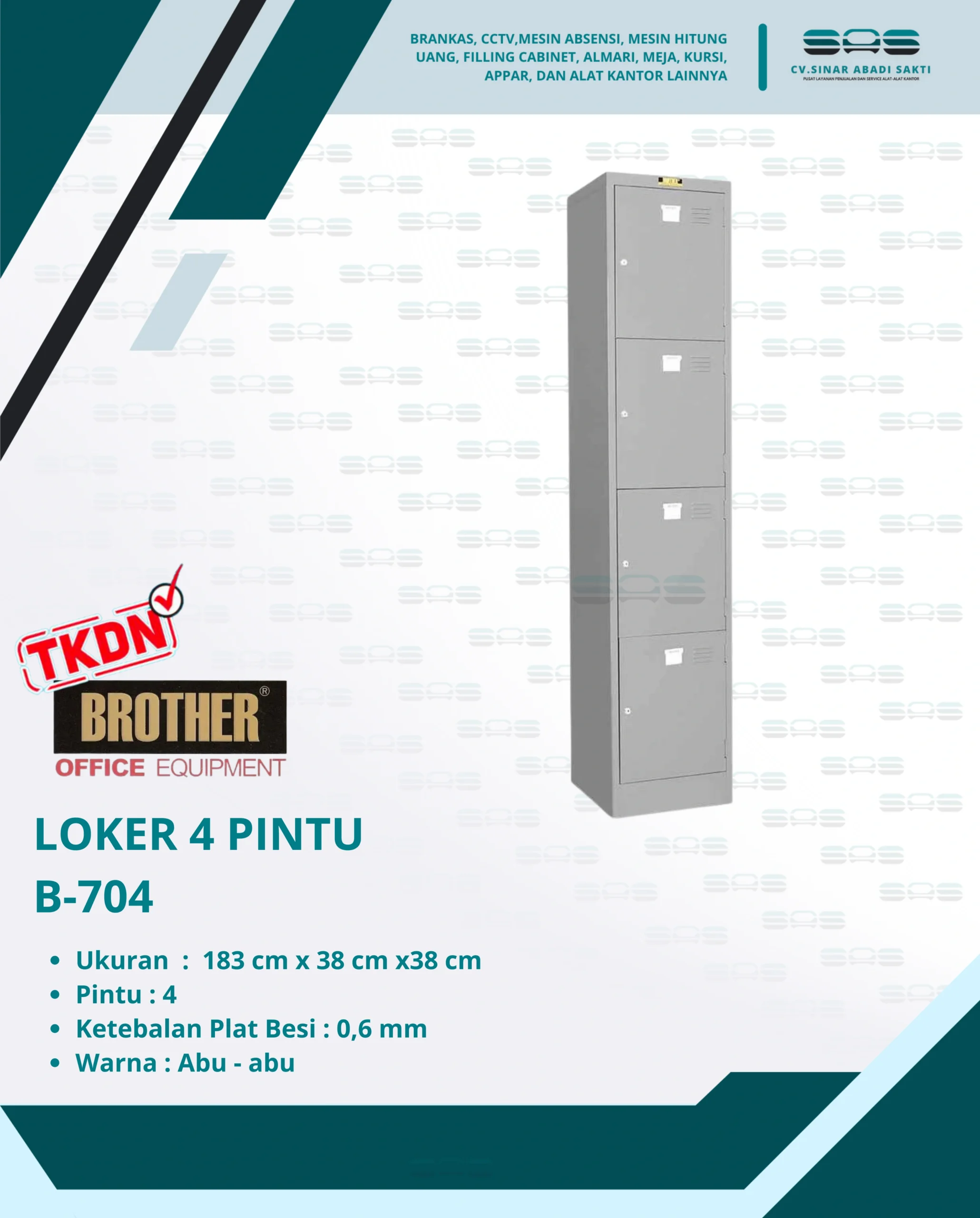 LOKER 4 PINTU (B-704) - Brother - Almari, Almari Kantor