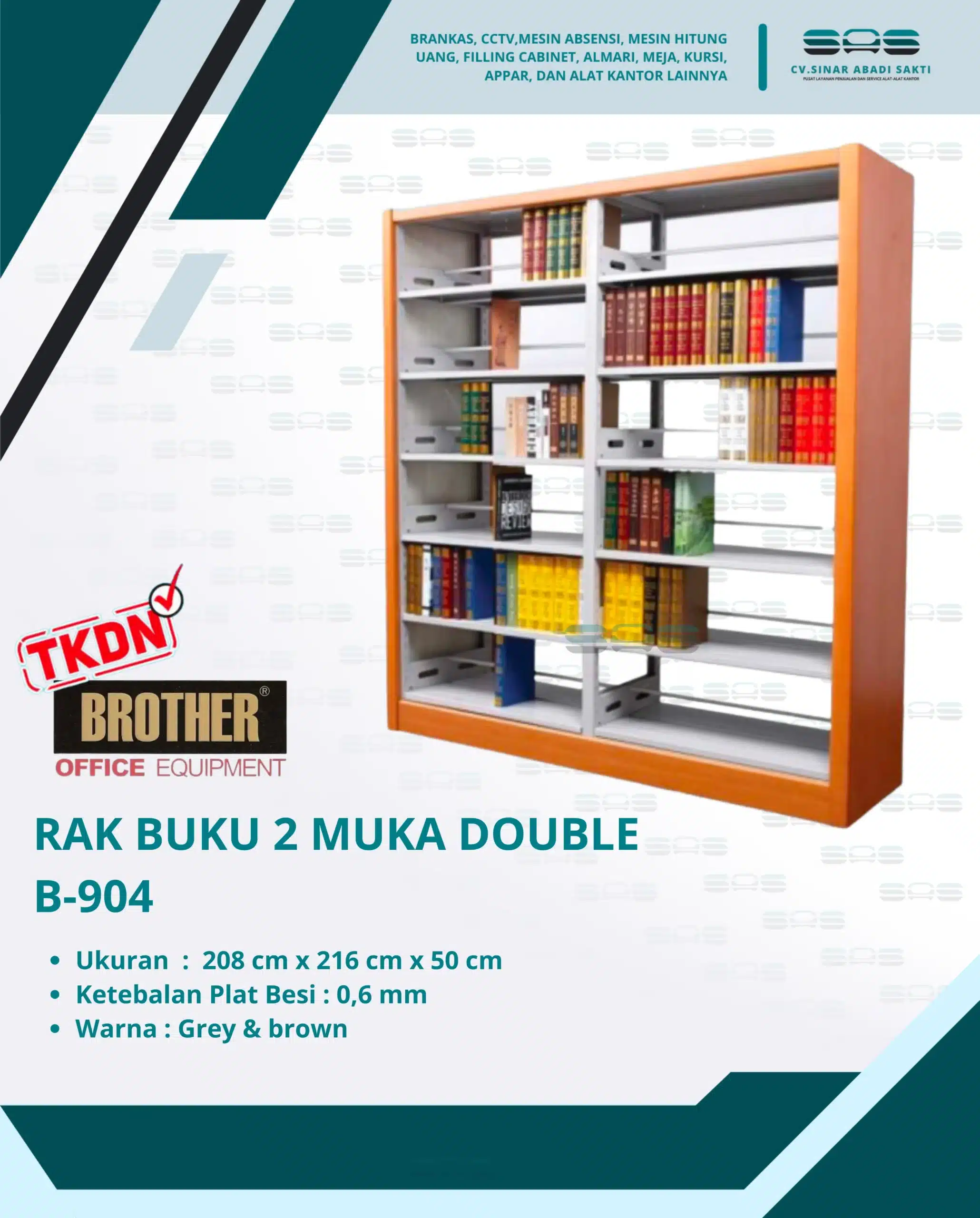 RAK BUKU 2 MUKA DOUBLE (B-904) - Brother - Rak