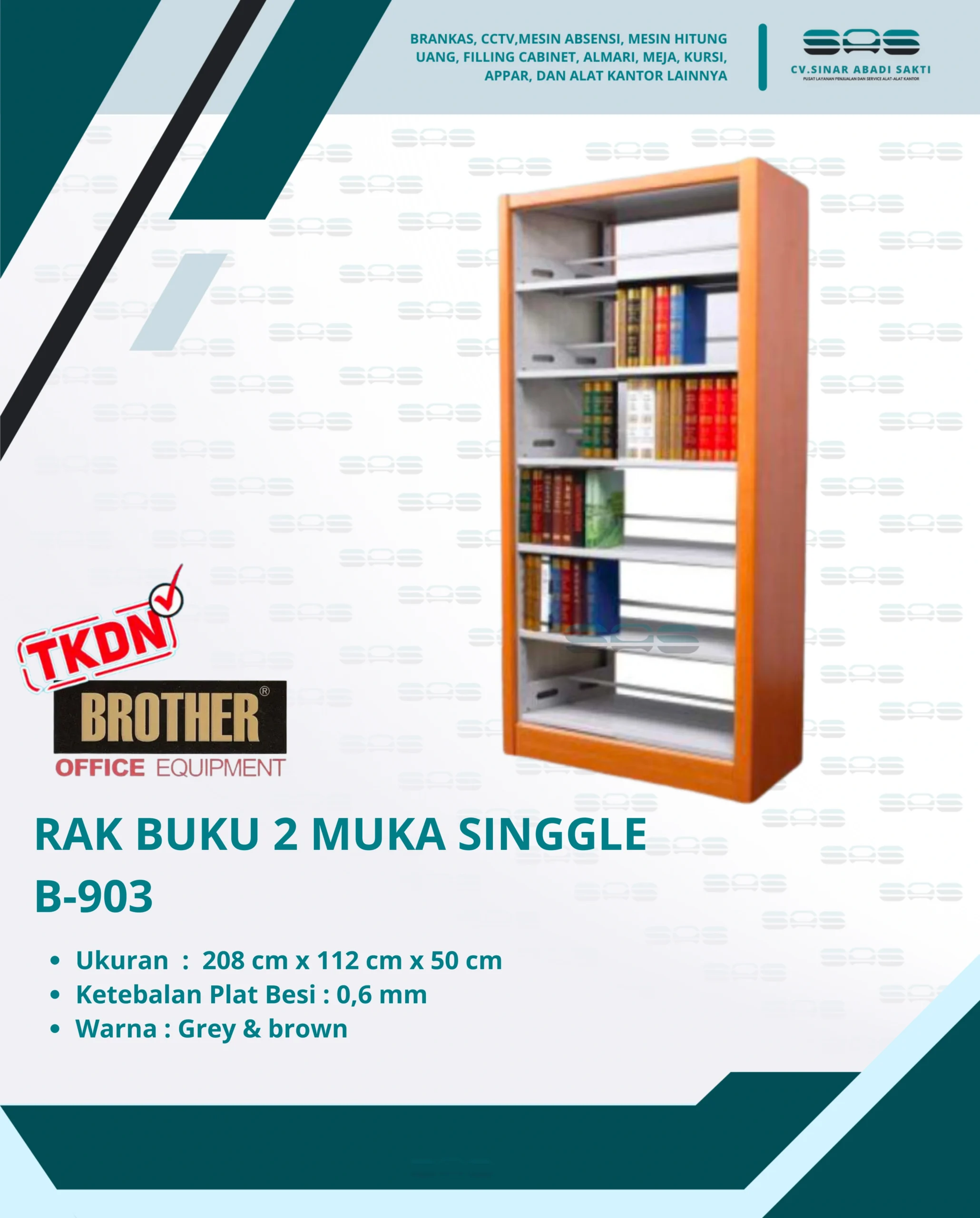 RAK BUKU 2 MUKA SINGLE (B-903) - Brother - Rak