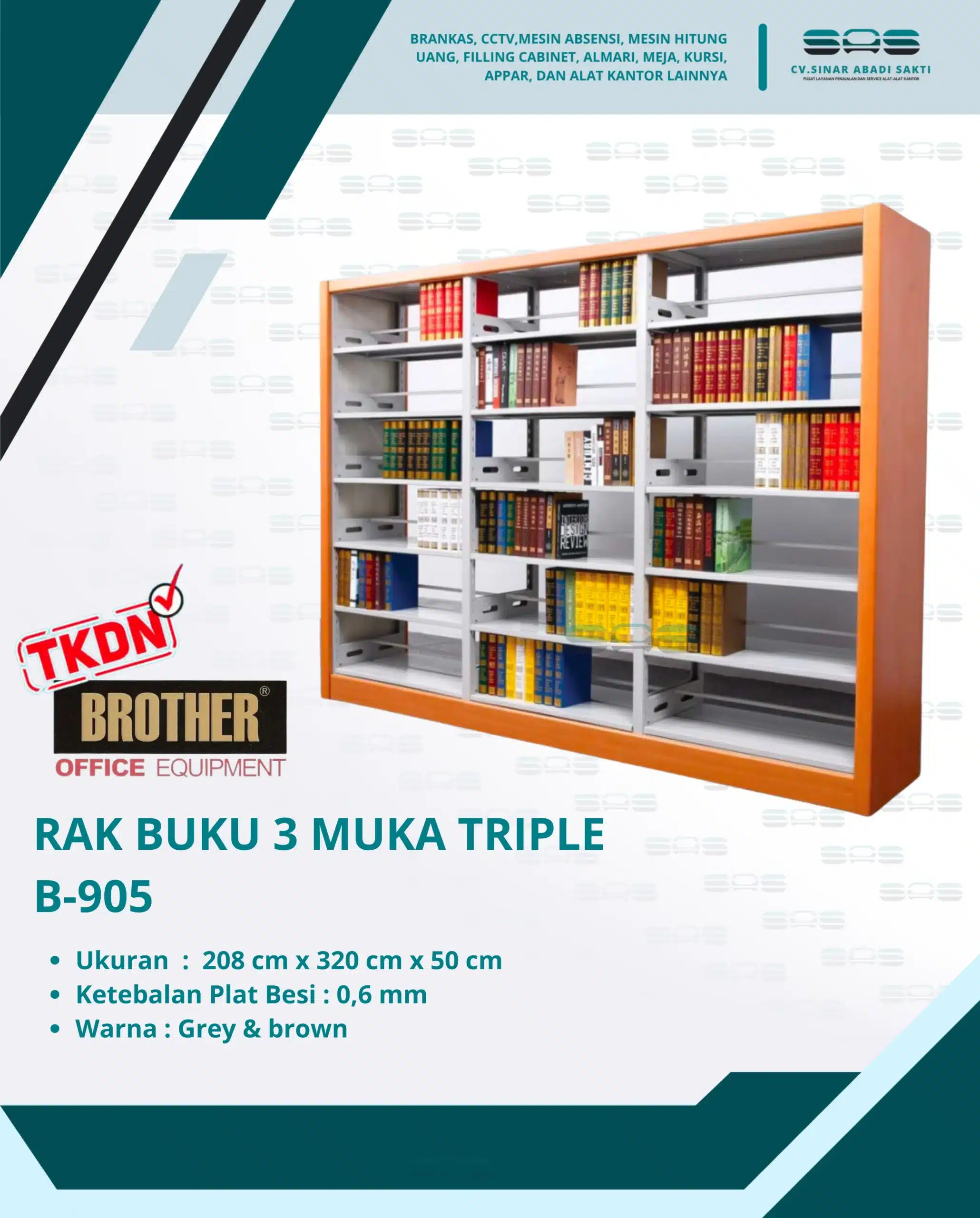 RAK BUKU 3 MUKA TRIPLE (B-905) - Brother - Rak