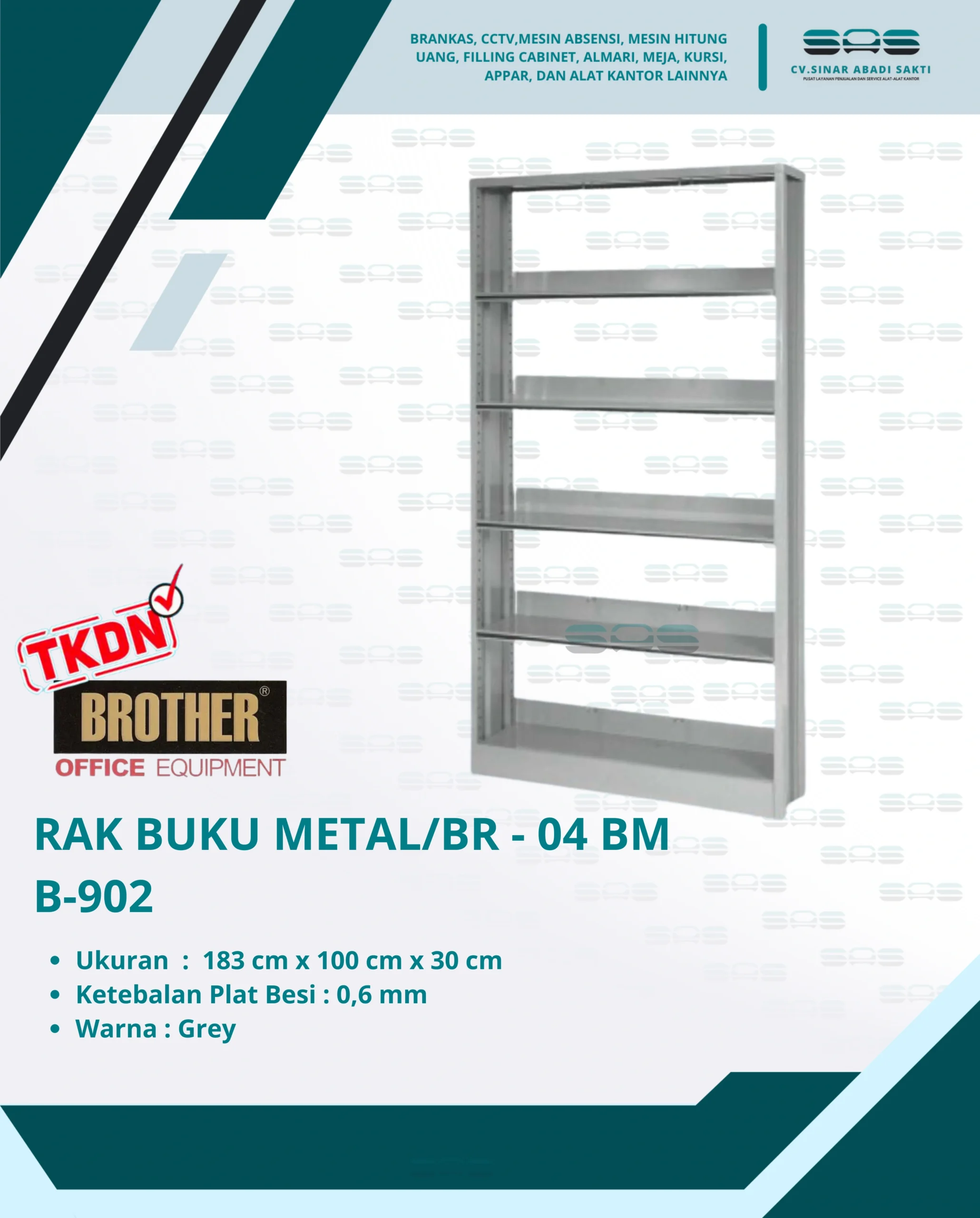 RAK BUKU METAL/BR - 04 BM (B-902) - Brother - Rak