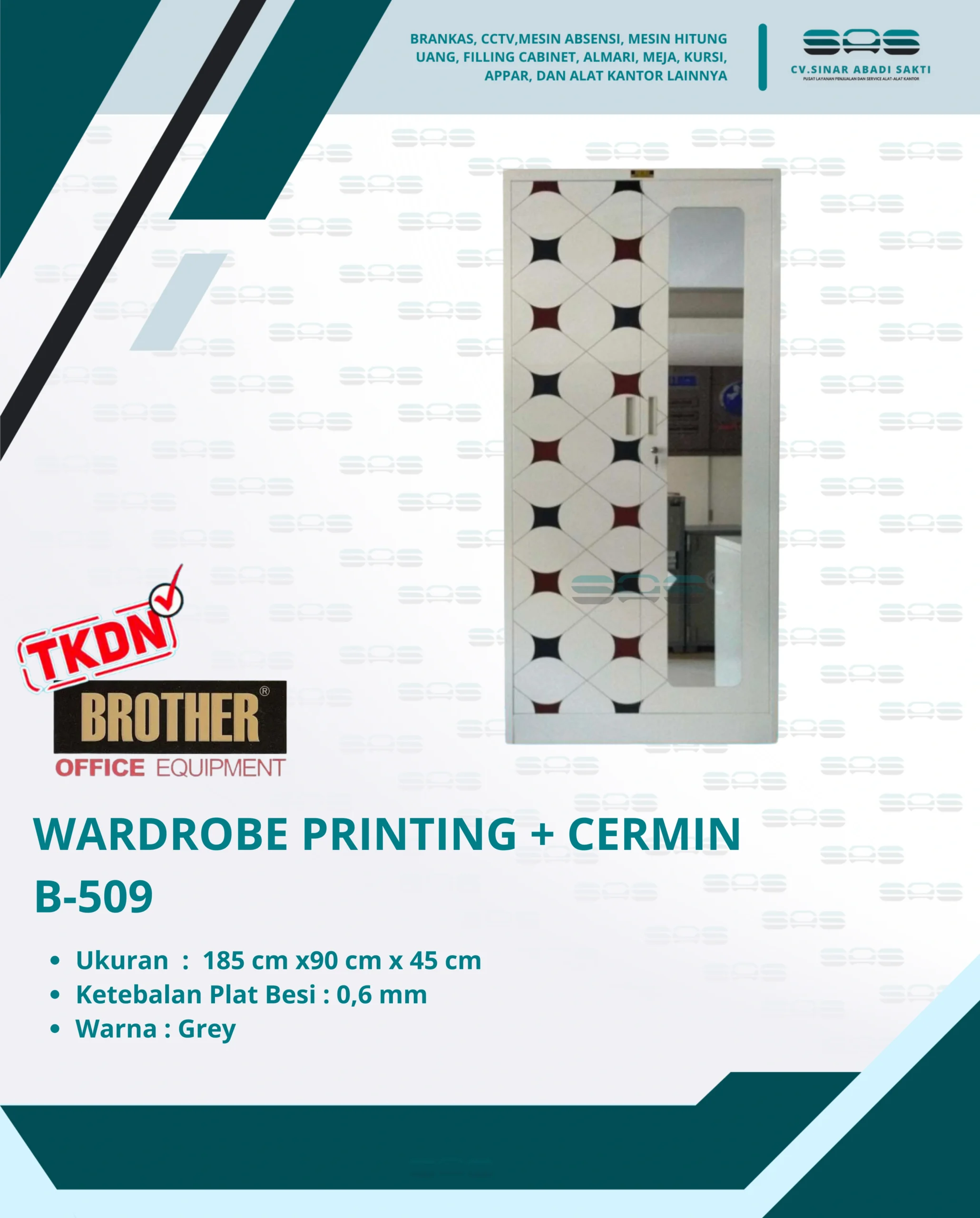 WARDROBE PRINTING + CERMIN (B-509)