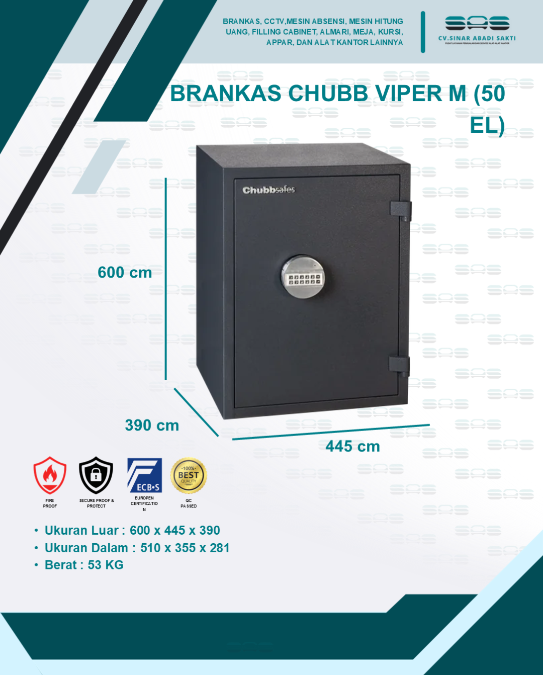 BRANKAS CHUBB VIPER M (50 EL) - Chubb - Brankas