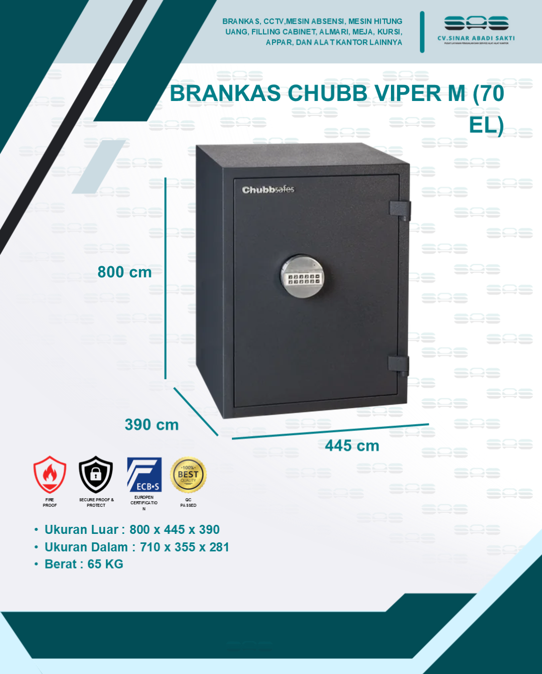 BRANKAS CHUBB VIPER M (70 EL) - Chubb - Brankas