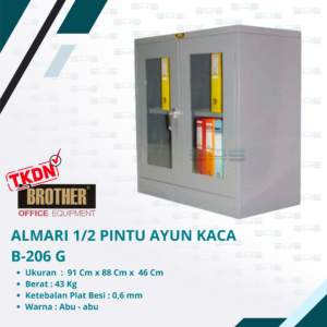 Brother - ALMARI 1/2 TINGGI PINTU AYUN KACA (B - 206G)