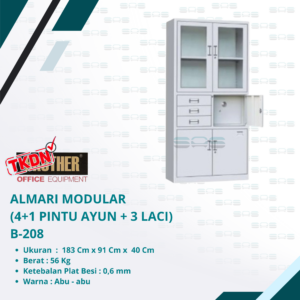 Brother - ALMARI MODULAR (4+1 pintu ayun + 3laci) (B - 208)