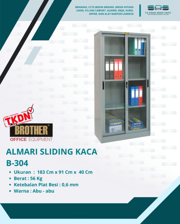 Brother - ALMARI TINGGI SLIDING KACA (B - 304)