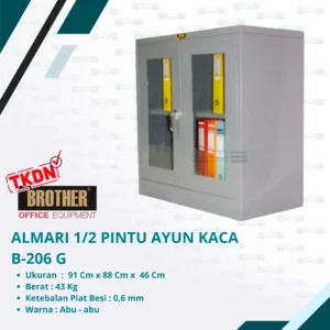 ALMARI 1/2 TINGGI PINTU AYUN KACA (B-206G)