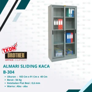 ALMARI TINGGI SLIDING KACA (B-304)