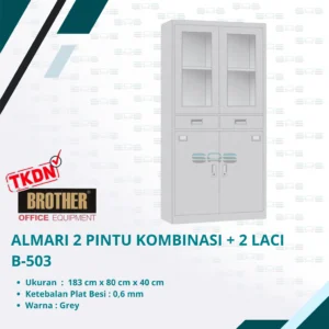 ALMARI 2 PINTU KOMBINASI + 2 LACI (B-505)