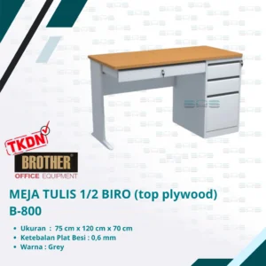 MEJA TULIS 1/2 BIRO (top plywood) (B-800)